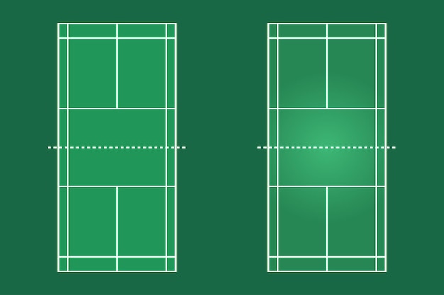 Design plano de campo de badminton ilustração gráfica de campo de esporte vetor de quadra de badminton e layout