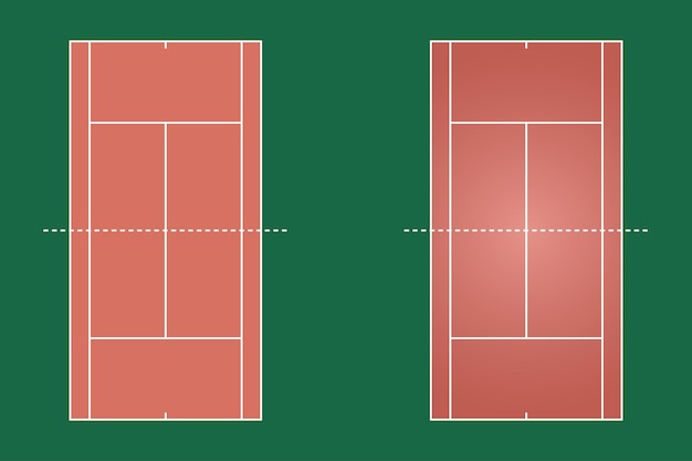 Design plano de campo de tênis Ilustração gráfica de campo de tênis de gramado Vetor de quadra de tênis e layout