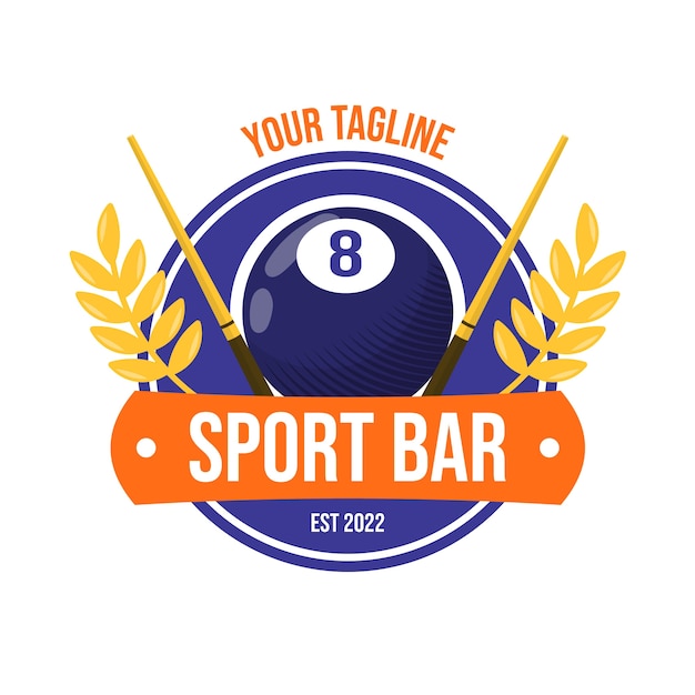 Design plano de design de logotipo de barra de esportes