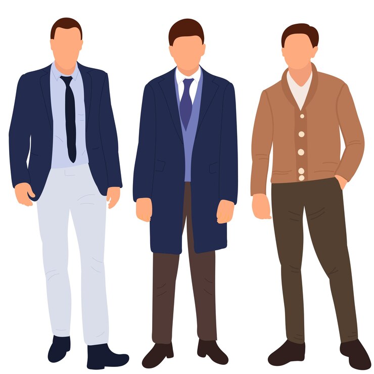 Vetor design plano de homens em pé isolado