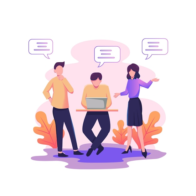 design plano de ilustração vetorial de discussão de planejamento estratégico de negócios