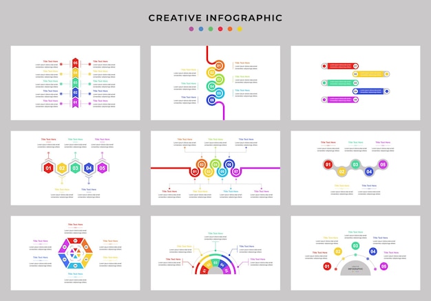 Design plano de modelos de infográfico criativos