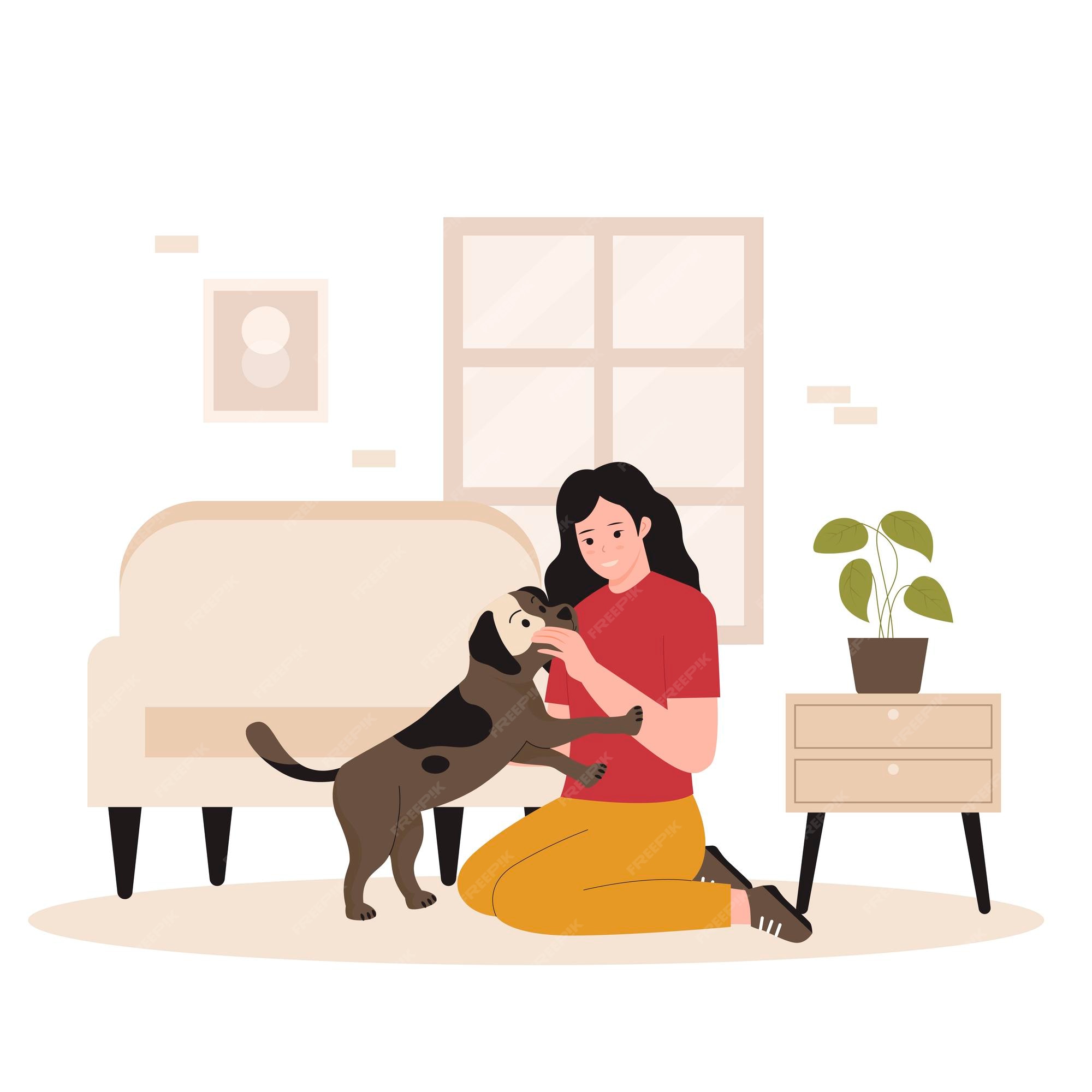 Mulher Feliz Descansando Com Seu Cachorro Imagem de Stock - Imagem de  moderno, maca: 270960225