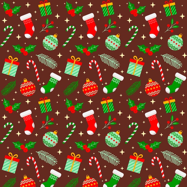 Design plano de padrão de natal