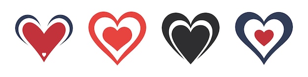 Vetor design plano de vetor de logotipo de coração