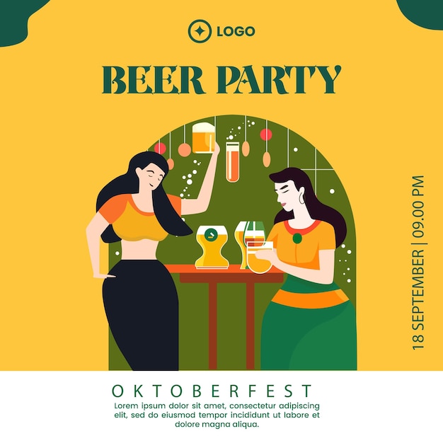 Design plano do oktober fest para modelo de postagem em mídia social