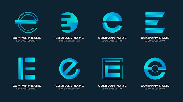 Design plano e coleção de logotipo