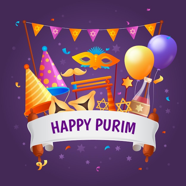 Design plano feliz dia de purim