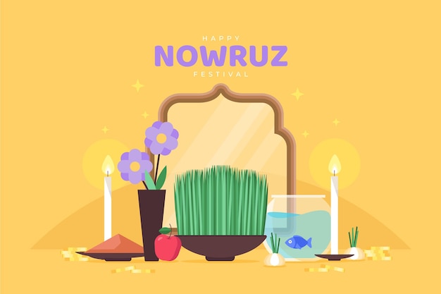 Design plano feliz nowruz