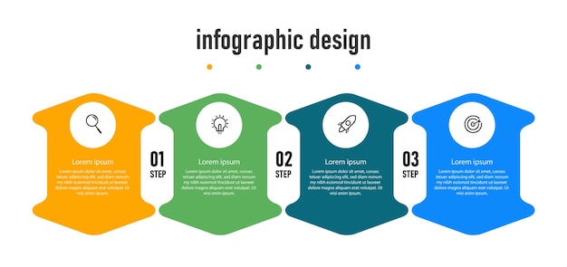 Design plano infográfico de negócios design de modelo de número de passos profissionais vetor premium