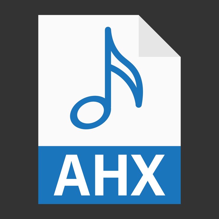 Vetor design plano moderno de ícone de arquivo ahx para web