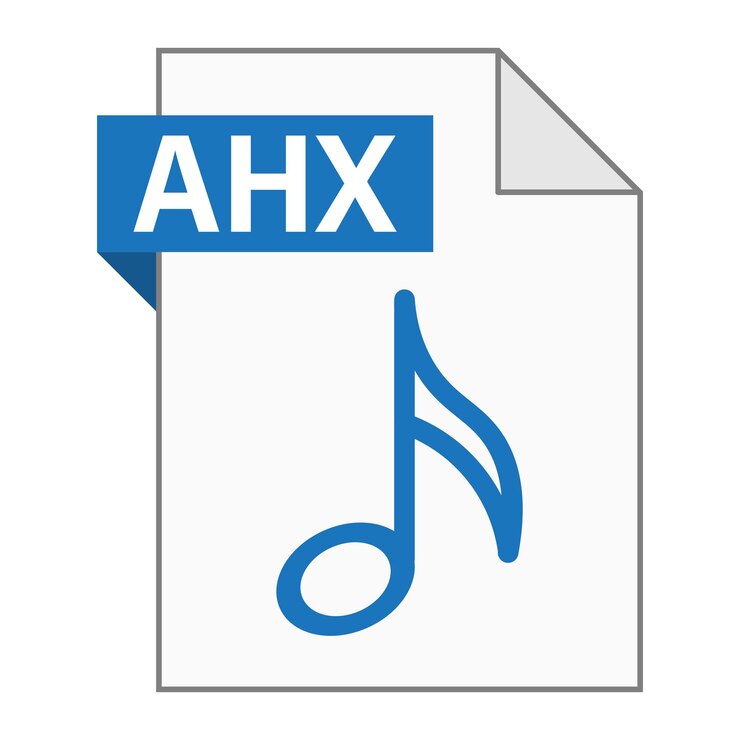 Vetor design plano moderno de ícone de arquivo ahx para web