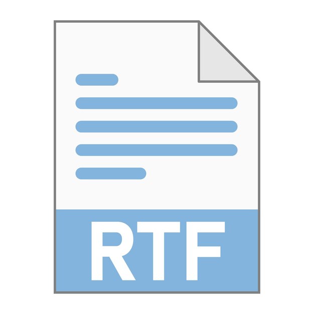 Design plano moderno de ícone de arquivo RTF para web Estilo simples