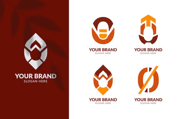 Design plano o coleção de modelos de logotipo