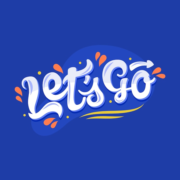 Vetor design plano vamos ilustração de letras