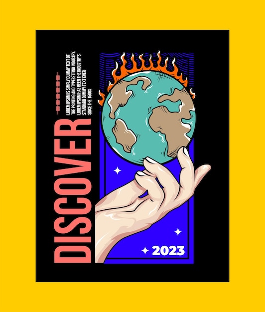 Design plano vetorial para ilustração de streetwear