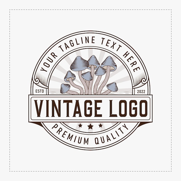 Design profissional de modelo de logotipo de negócios de logotipo vintage de cogumelos para logotipo de cogumelo