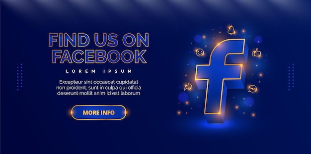 Design promocional elegante para apresentar sua conta do facebook