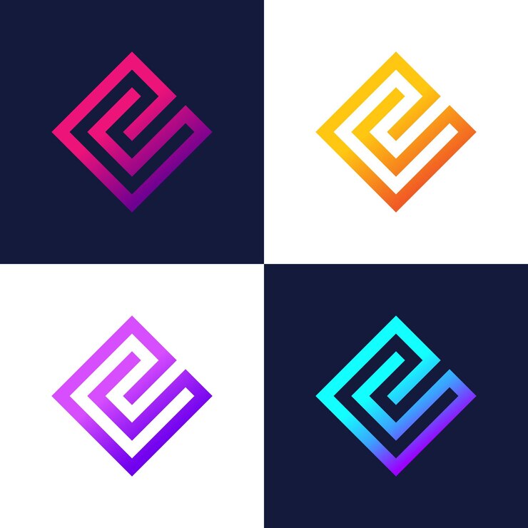 Vetor design quadrado da letra c do logotipo elementos do vetor do ícone colorido da fonte criativa c