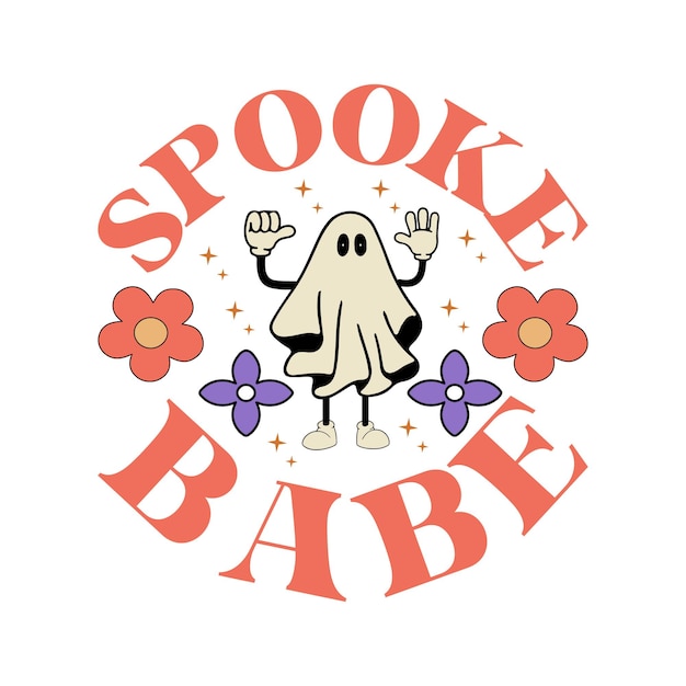 Design retrô fofo de sublimação de Halloween