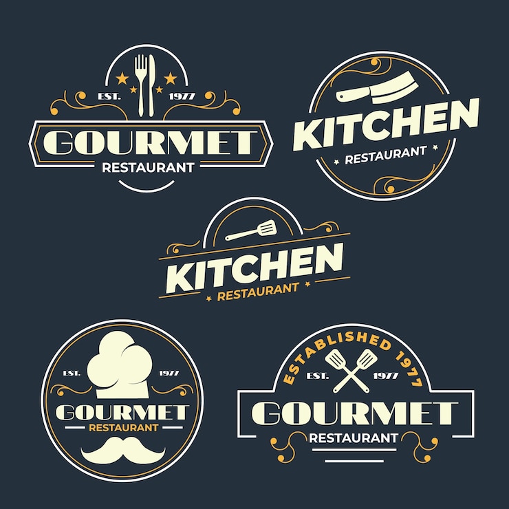 Vetor design retro para o logotipo do restaurante