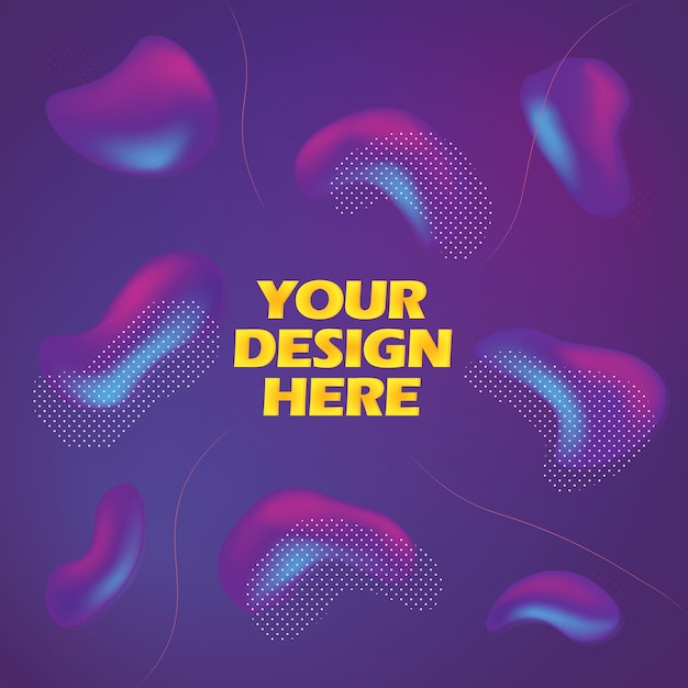 Vetor design roxo gradiente com texto amarelo no centro