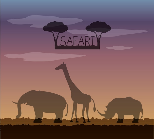 Vetor design safari africano