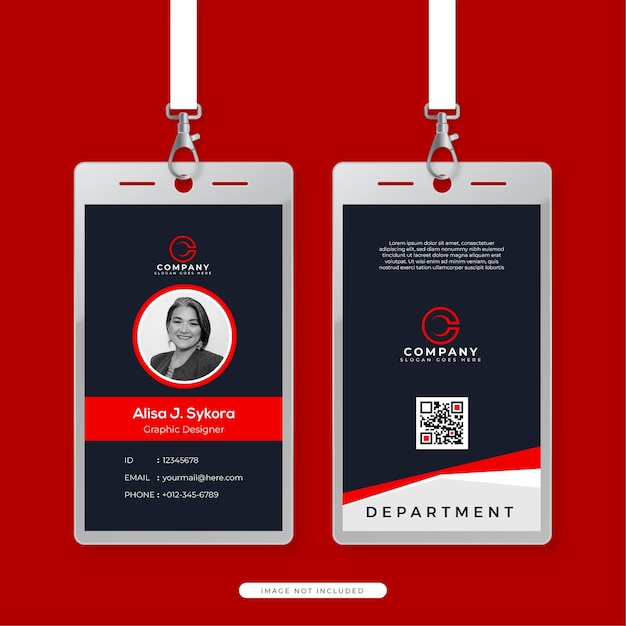 design simples de cartão de identificação de escritório cartão de identidade de escritório de negócios