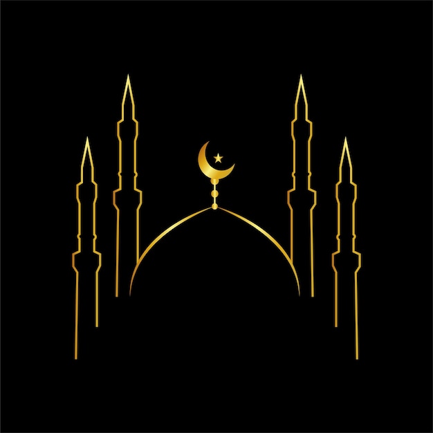 Design simples de fundo da mesquita eid mubarak