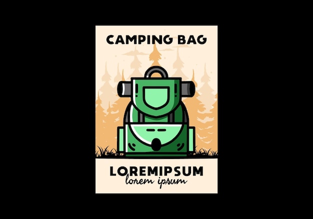 Design simples de ilustração de saco de acampamento