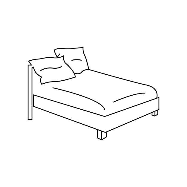 Design simples de ilustração vetorial de ícone de cama