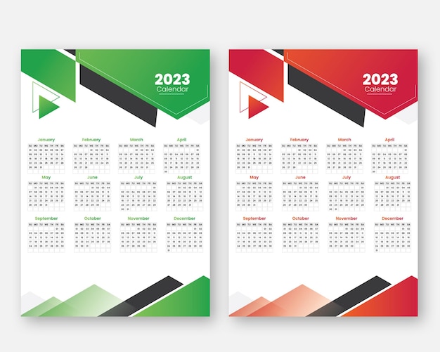 Design simples de modelo de calendário 2023