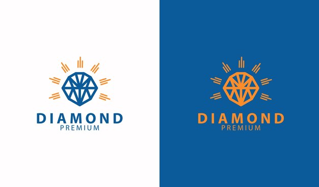 Design simples de modelo de logotipo de diamante