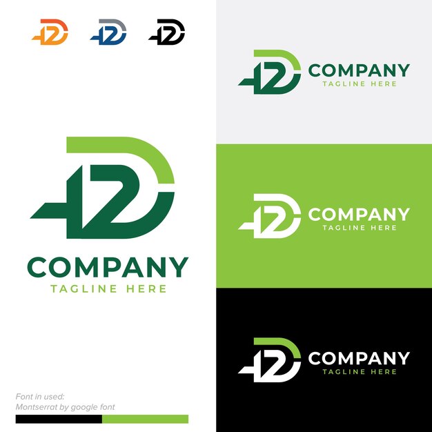 Design simples de vetor de logotipo plano de ícone 42d ou d42 inicial