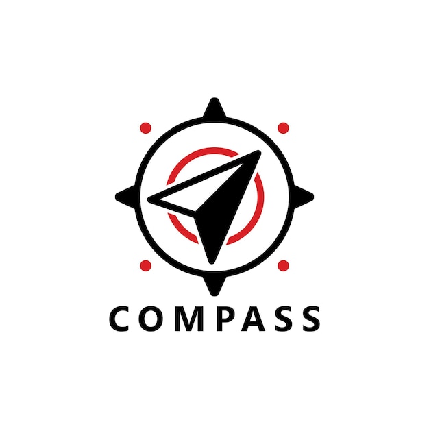 Vetor design simples do modelo do logotipo do compass