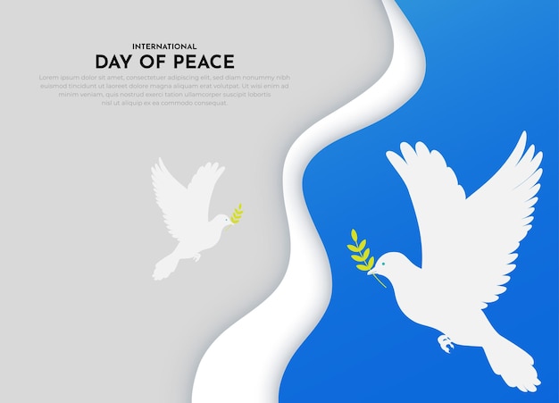 Design simples e limpo do dia da paz vetor design do dia internacional da paz