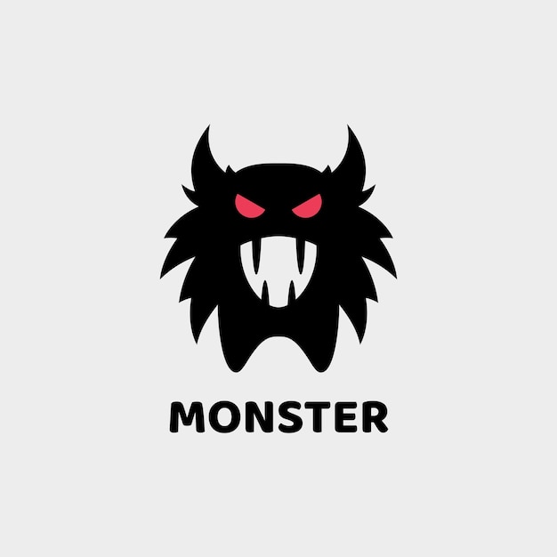 Design simples e moderno de logotipo de monstro