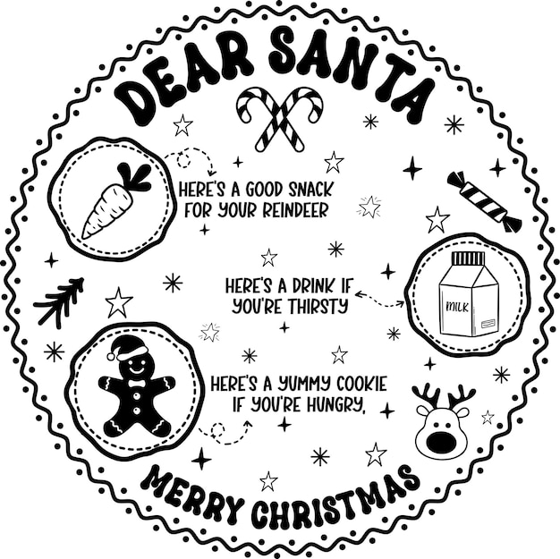 Vetor design svg da bandeja do papai noel