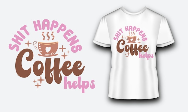 Vetor design svg de citação inspiradora de café