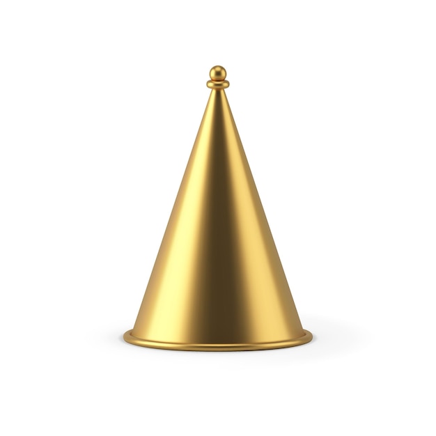 Design tradicional de férias em forma de cone de árvore de natal abstrato dourado metálico simples de luxo