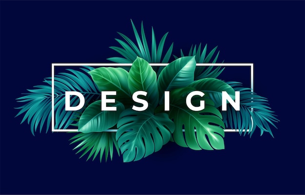 Design tropical de verão para banner