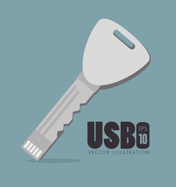 Design usb, ilustração vetorial.