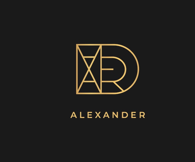 Design utilizável de nome de logotipo alexander para imagem vetorial privada