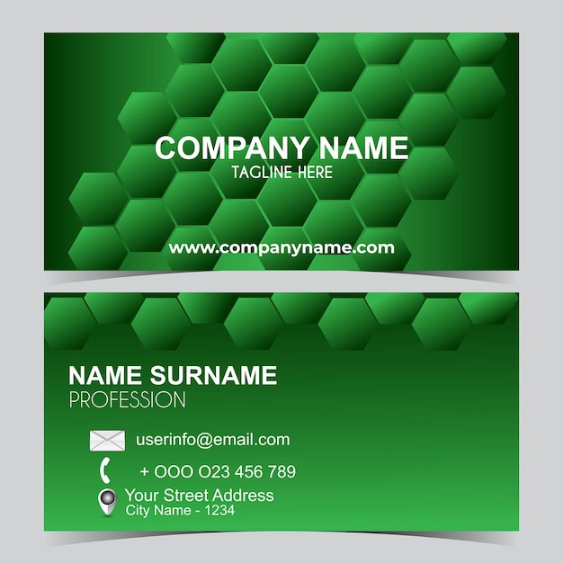 Vetor design verde de cartão de visita elegante profissional