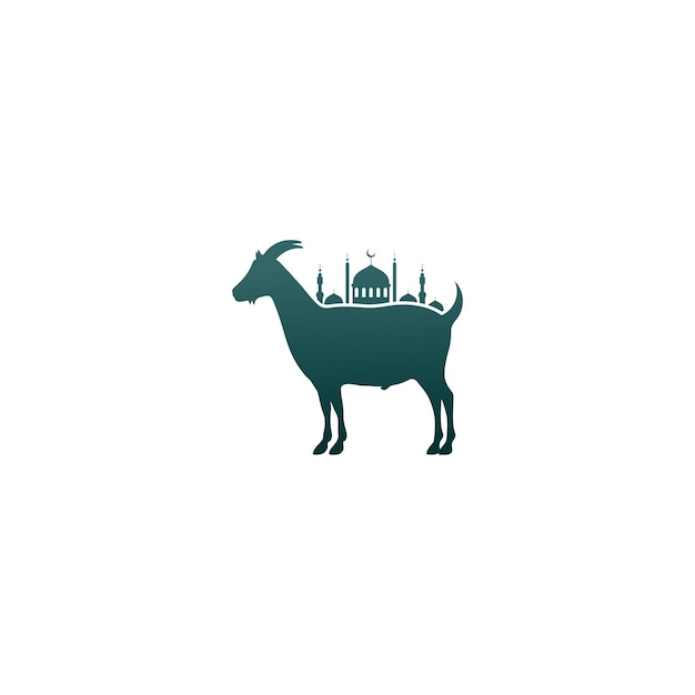 Design vetor logotipo de saudação eid aladha e ícone de feriado eid aladha