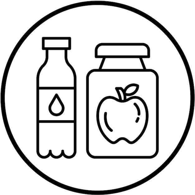 Design vetorial alimentos funcionais bebidas estilo de ícone