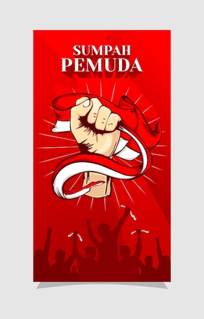 Design vetorial anexar carta de juramento da juventude indonésia