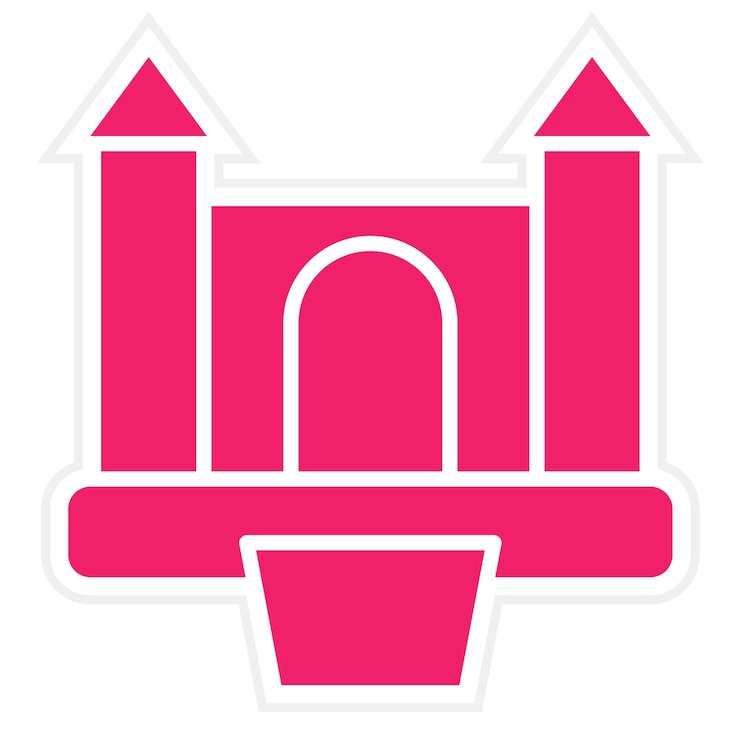 Vetor design vetorial bouncy castle icon style (estilo de ícone do castelo)