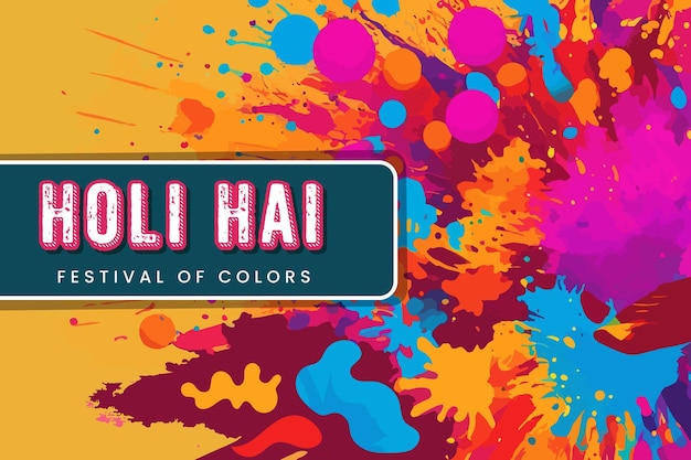 Design vetorial colorido para banner de cartaz do festival holi criativo pessoas coloridas com texto em hindi