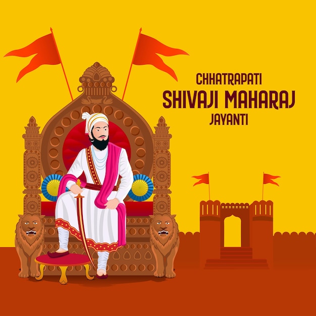 Vetor design vetorial criativo de shivaji maharaja